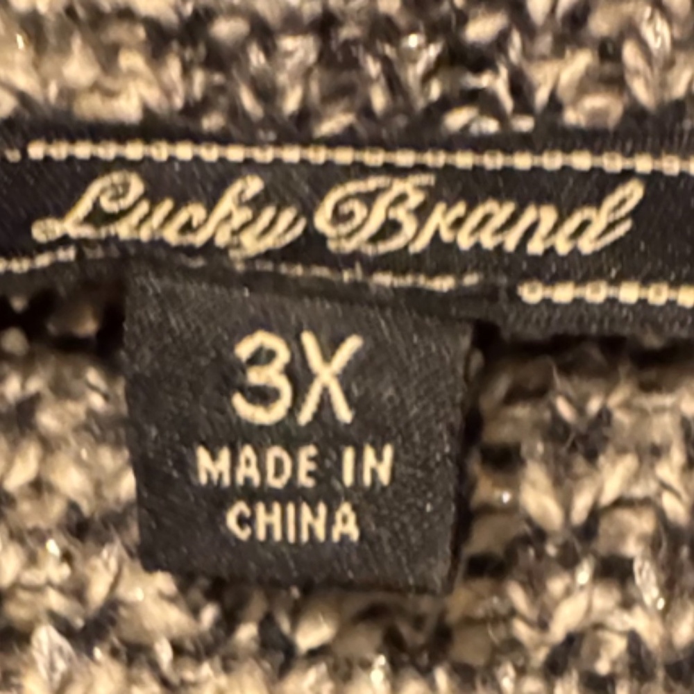 Lucky Brand Black & Cream Aztec Open-Front Cardigan 🖤🤍 - Picture 3 of 5